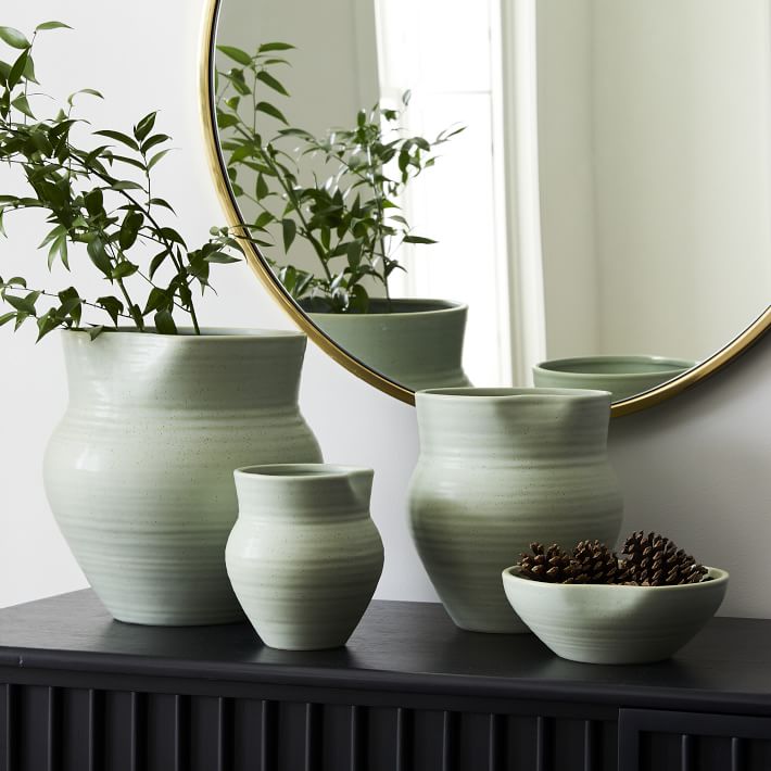 West Elm Sage Green Vases